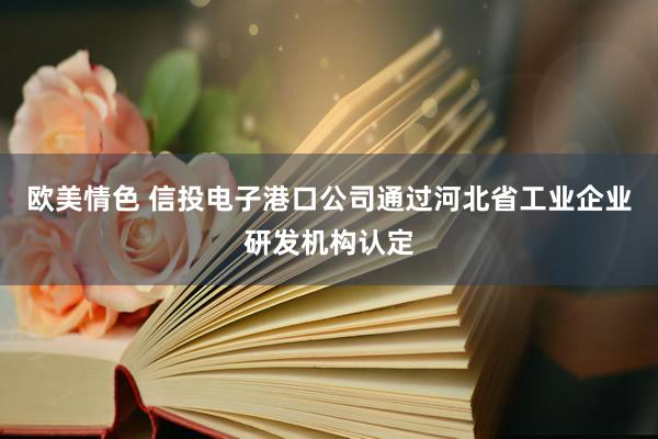 欧美情色 信投电子港口公司通过河北省工业企业研发机构认定