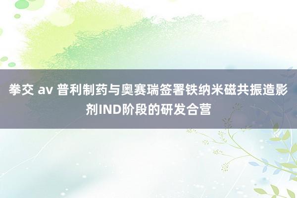 拳交 av 普利制药与奥赛瑞签署铁纳米磁共振造影剂IND阶段的研发合营