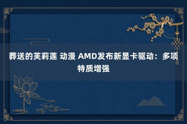 葬送的芙莉莲 动漫 AMD发布新显卡驱动：多项特质增强