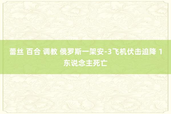 蕾丝 百合 调教 俄罗斯一架安-3飞机伏击迫降 1东说念主死亡