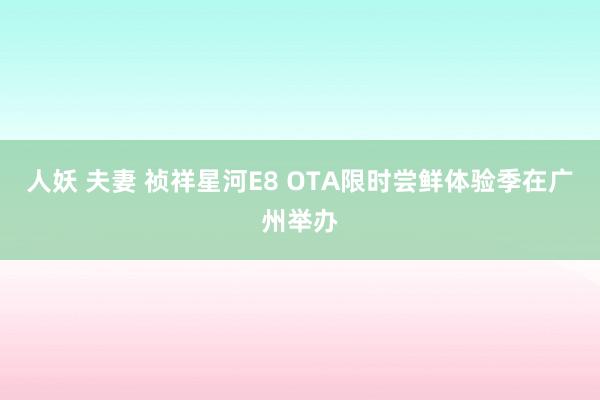 人妖 夫妻 祯祥星河E8 OTA限时尝鲜体验季在广州举办