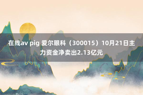 在线av pig 爱尔眼科（300015）10月21日主力资金净卖出2.13亿元