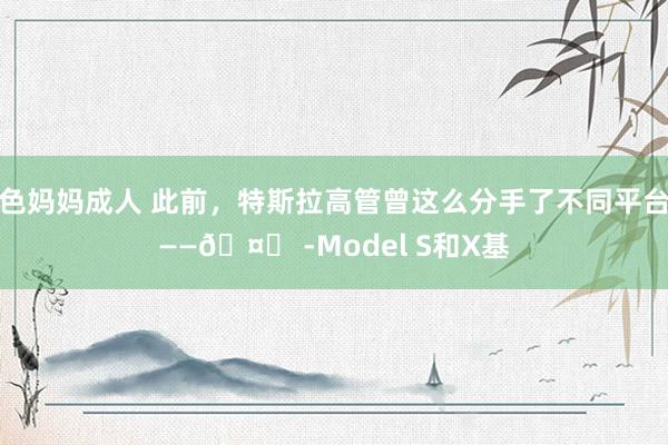 色妈妈成人 此前，特斯拉高管曾这么分手了不同平台——🤔 -Model S和X基