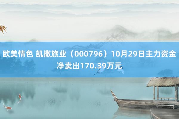 欧美情色 凯撒旅业（000796）10月29日主力资金净卖出170.39万元