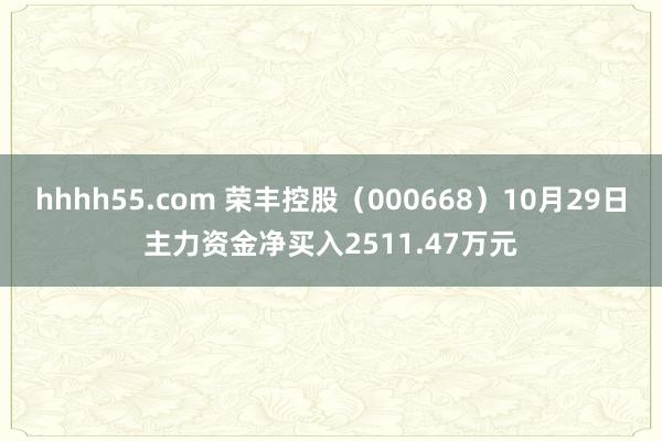 hhhh55.com 荣丰控股（000668）10月29日主力资金净买入2511.47万元