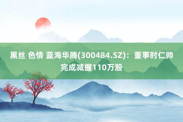 黑丝 色情 蓝海华腾(300484.SZ)：董事时仁帅完成减握110万股