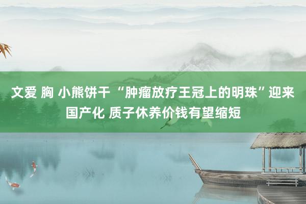 文爱 胸 小熊饼干 “肿瘤放疗王冠上的明珠”迎来国产化 质子休养价钱有望缩短