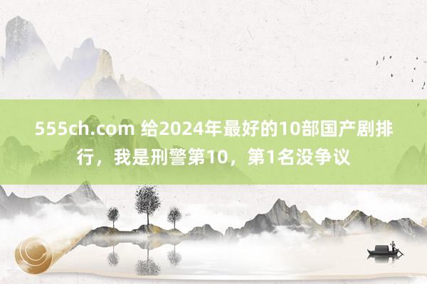 555ch.com 给2024年最好的10部国产剧排行，我是刑警第10，第1名没争议