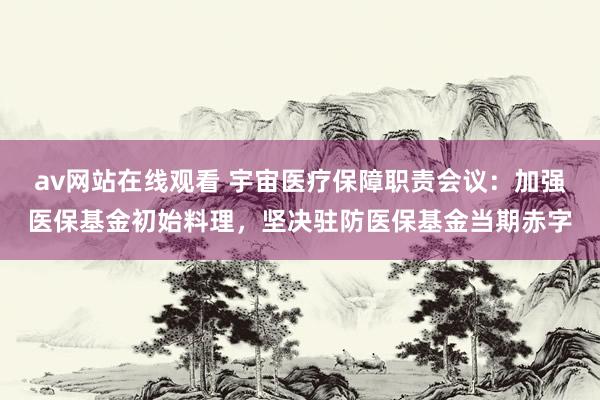 av网站在线观看 宇宙医疗保障职责会议：加强医保基金初始料理，坚决驻防医保基金当期赤字