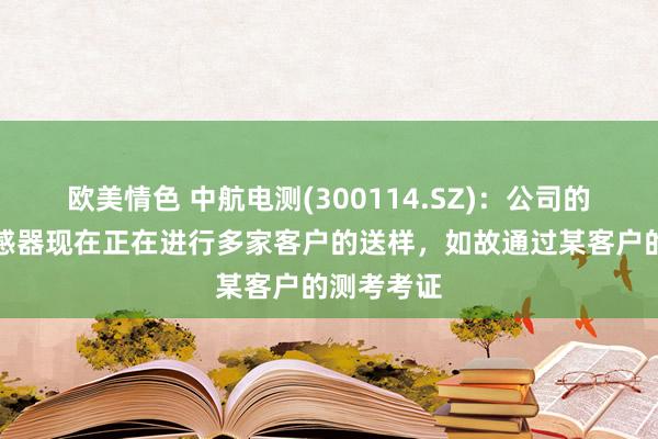 欧美情色 中航电测(300114.SZ)：公司的六维力传感器现在正在进行多家客户的送样，如故通过某客户的测考考证