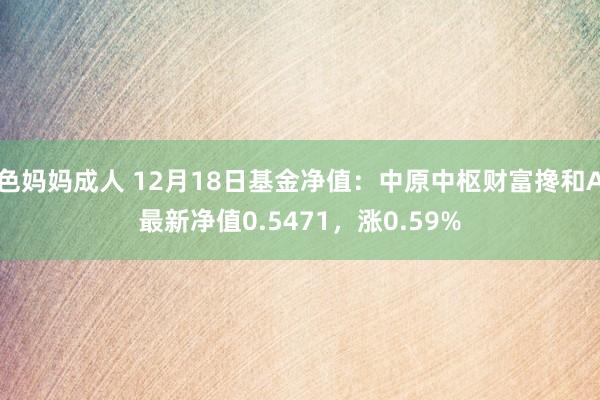 色妈妈成人 12月18日基金净值：中原中枢财富搀和A最新净值0.5471，涨0.59%