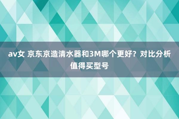 av女 京东京造清水器和3M哪个更好？对比分析值得买型号