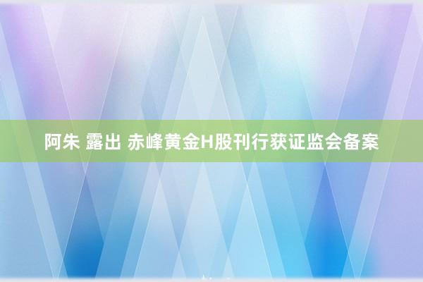 阿朱 露出 赤峰黄金H股刊行获证监会备案