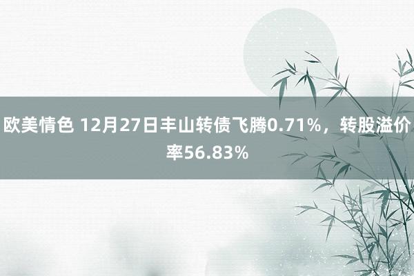 欧美情色 12月27日丰山转债飞腾0.71%，转股溢价率56.83%