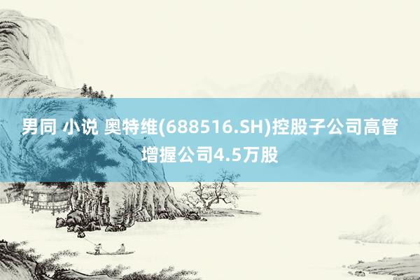 男同 小说 奥特维(688516.SH)控股子公司高管增握公司4.5万股