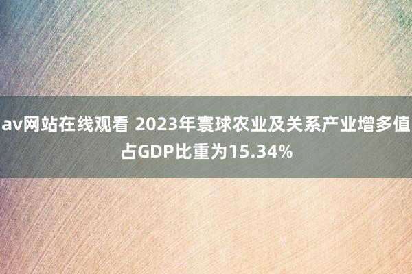 av网站在线观看 2023年寰球农业及关系产业增多值占GDP比重为15.34%