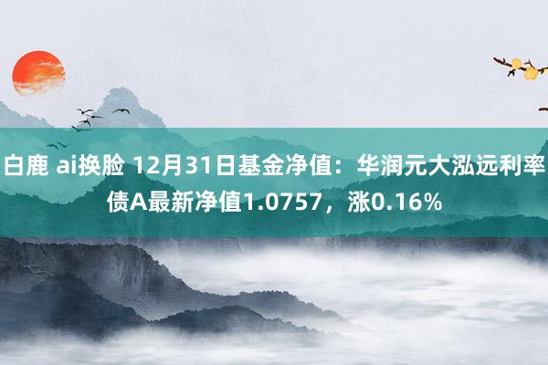 白鹿 ai换脸 12月31日基金净值：华润元大泓远利率债A最新净值1.0757，涨0.16%