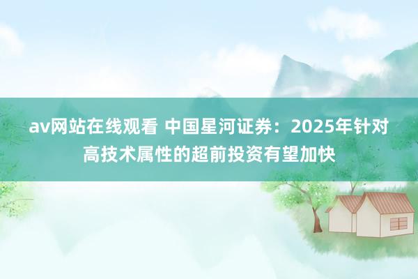 av网站在线观看 中国星河证券：2025年针对高技术属性的超前投资有望加快