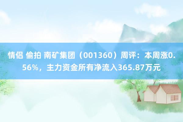 情侣 偷拍 南矿集团（001360）周评：本周涨0.56%，主力资金所有净流入365.87万元