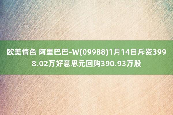 欧美情色 阿里巴巴-W(09988)1月14日斥资3998.02万好意思元回购390.93万股